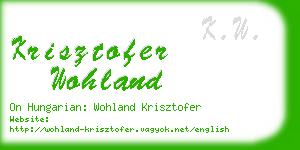 krisztofer wohland business card